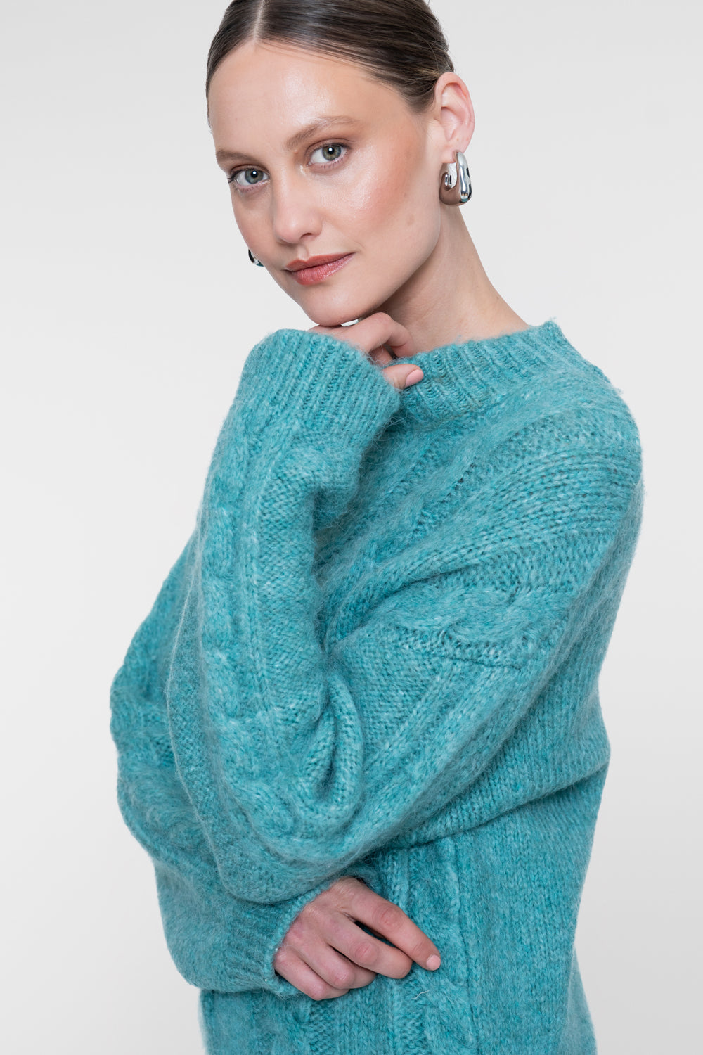 Geisha Zopfpullover mit Stehkragen