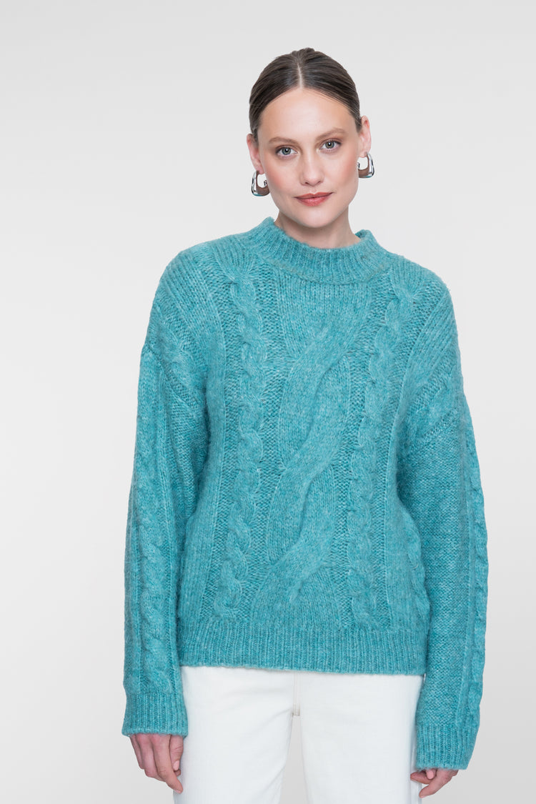Geisha Zopfpullover mit Stehkragen