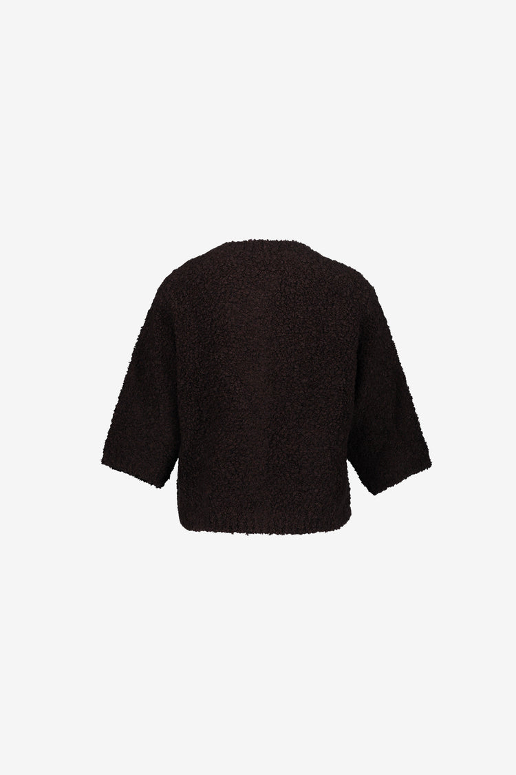 Geisha Damen Strickjacke mit Bouclé-Struktur und Zierknöpfen