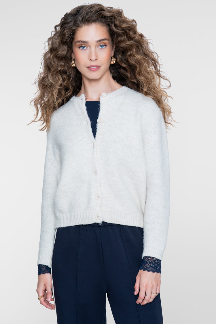 Geisha Feinstrickjacke mit Rundhalsausschnitt
