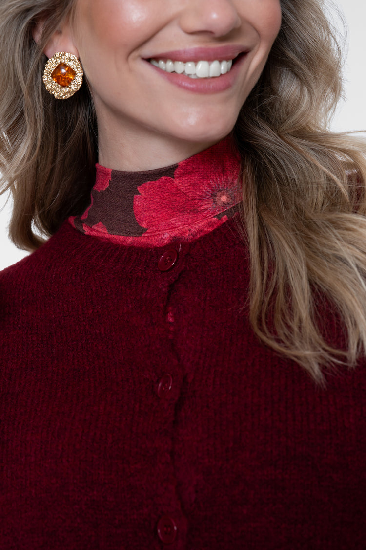 Geisha Feinstrickjacke mit Rundhalsausschnitt
