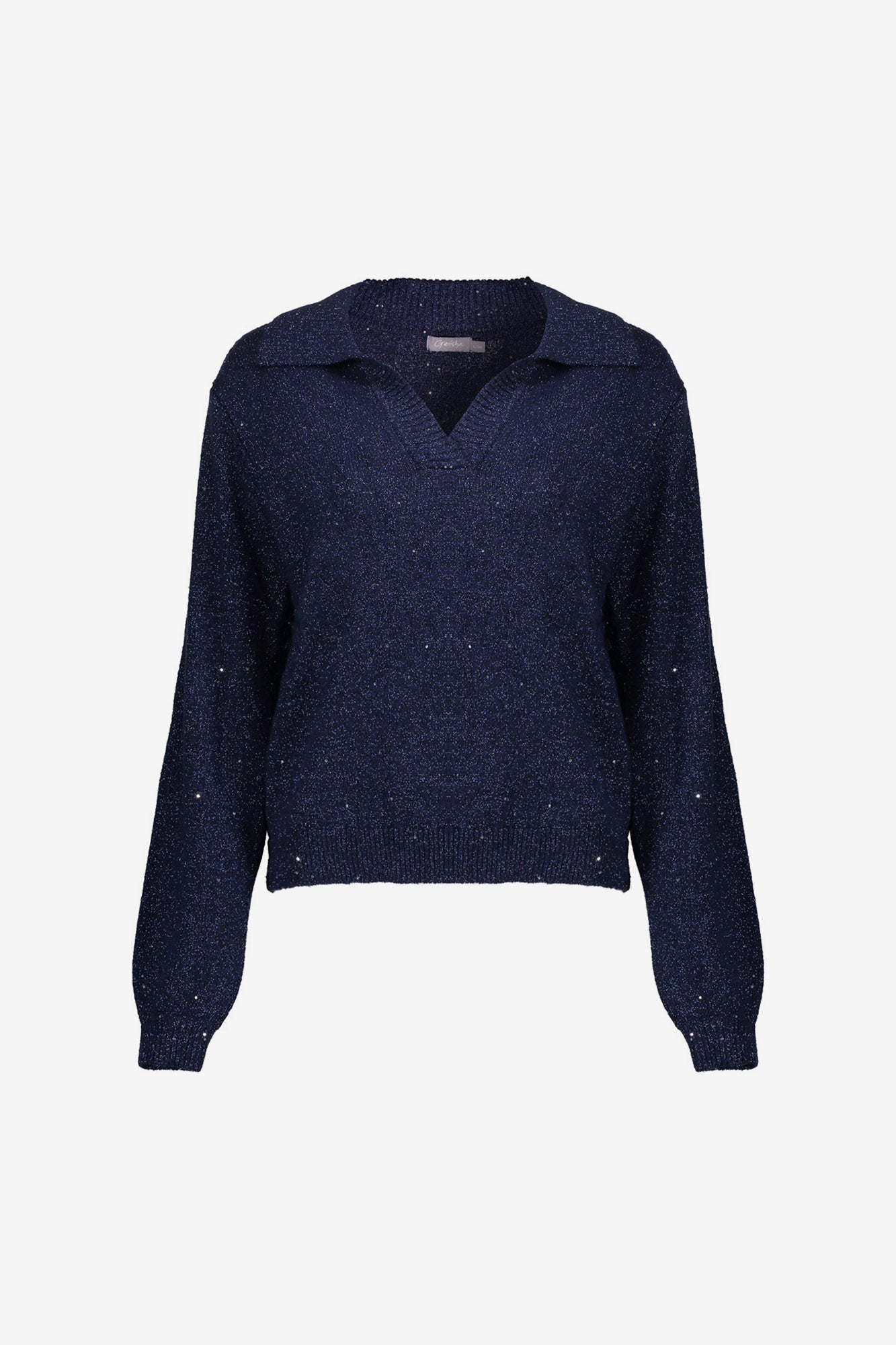 Geisha Damen Pullover mit V-Ausschnitt, Lurex und Pailletten