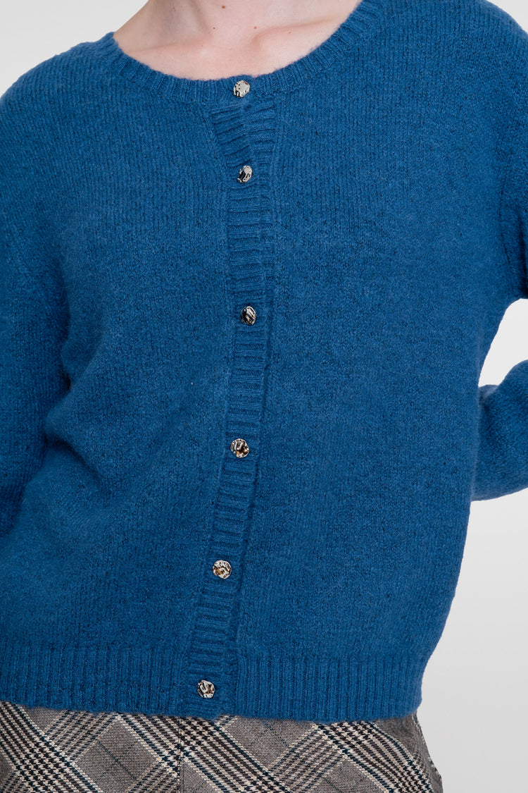 Geisha Damen Strickjacke mit Rundhalsausschnitt und Zierknöpfen