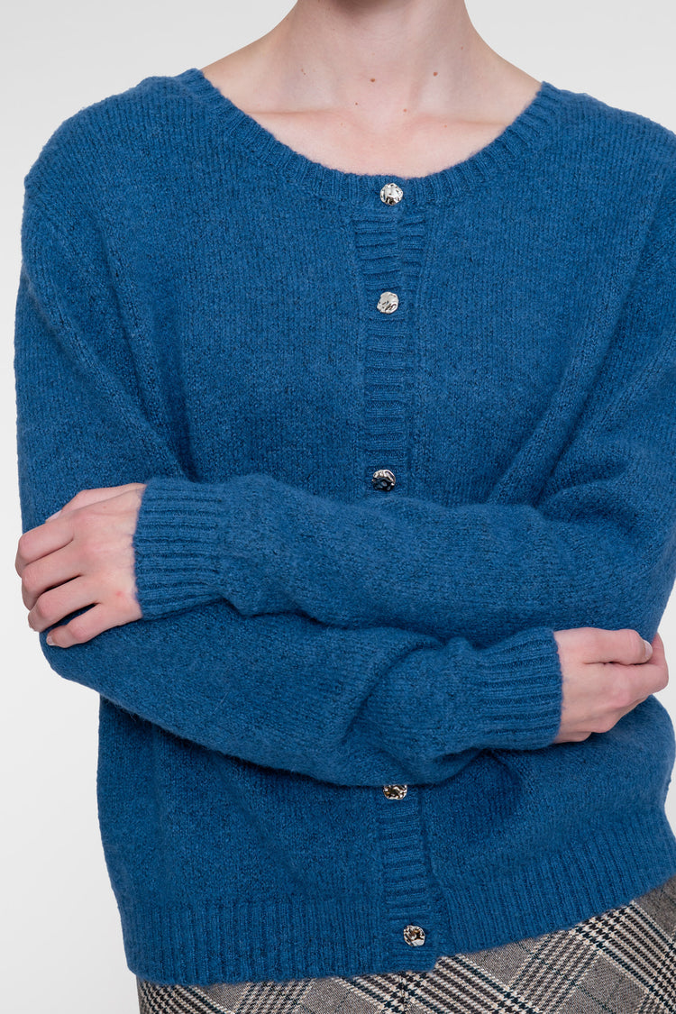 Geisha Damen Strickjacke mit Rundhalsausschnitt und Zierknöpfen