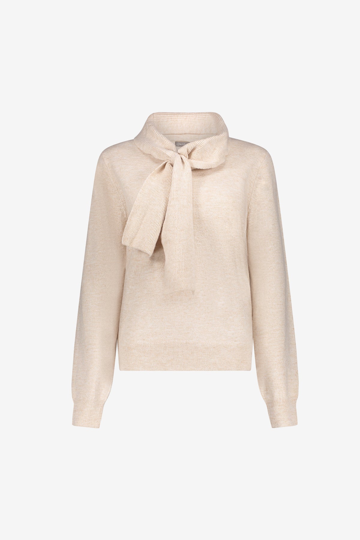 Geisha Pullover mit abnehmbarem Schal-Detail in Sandfarbe