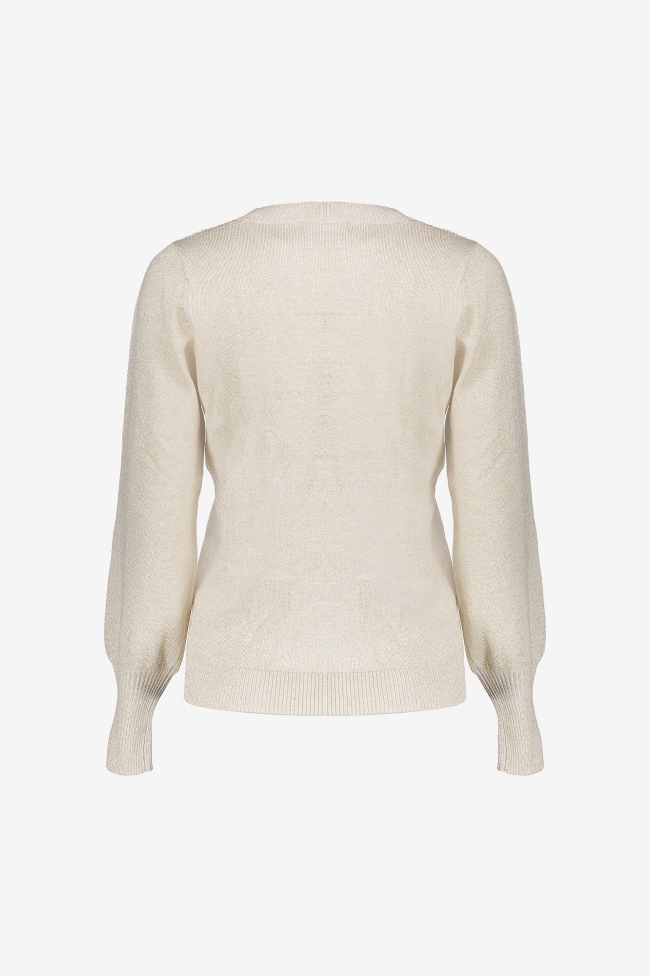 Geisha beiger Pullover mit Lurex und langen Manschetten