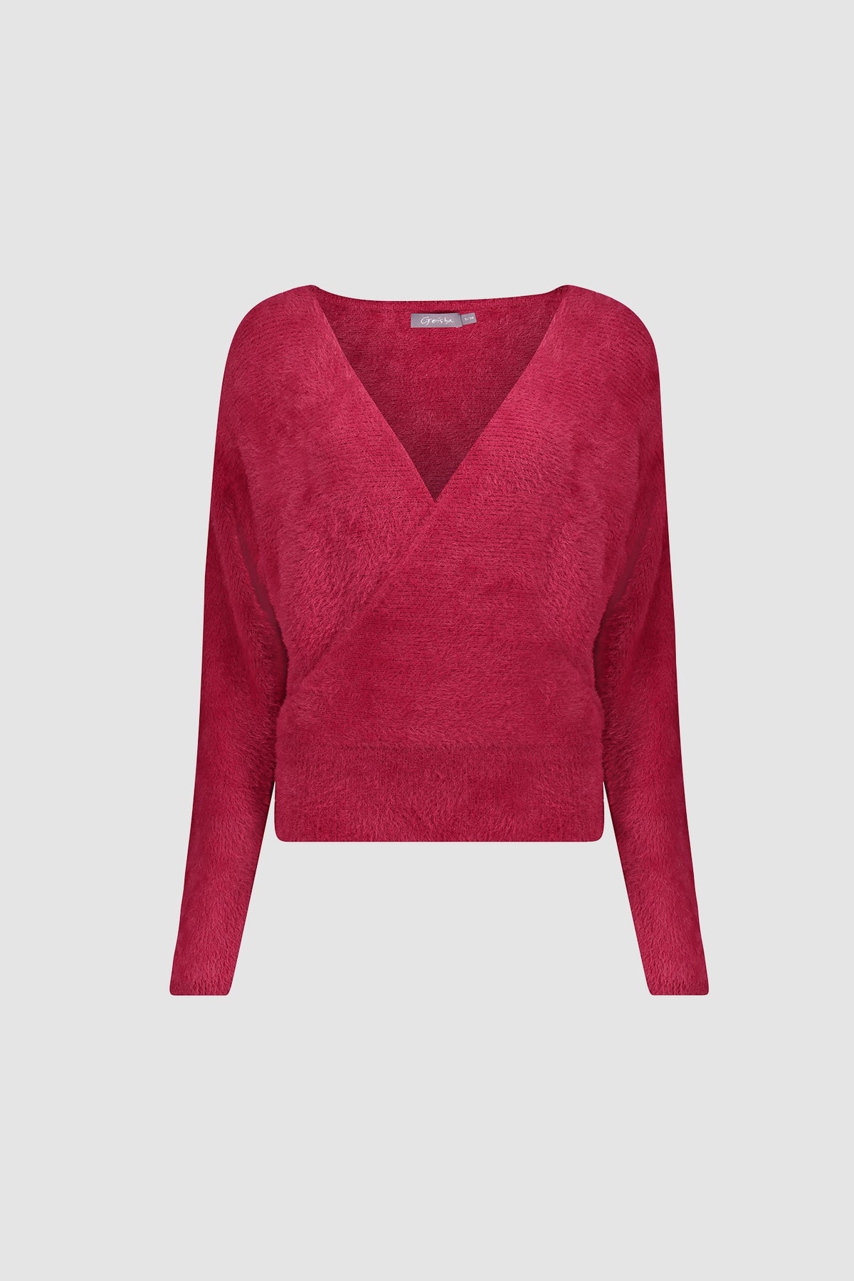 Geisha Damen Weicher Wickelpullover mit V-Ausschnitt