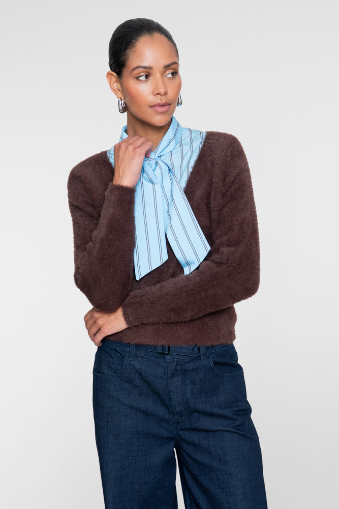 Geisha Damen Weicher Wickelpullover mit V-Ausschnitt