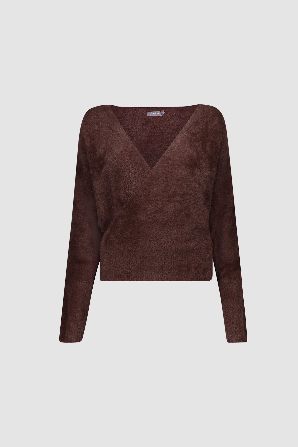 Geisha Damen Weicher Wickelpullover mit V-Ausschnitt