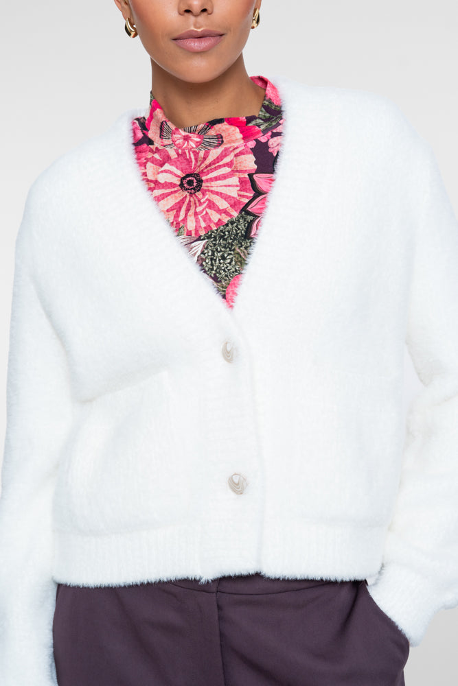 Geisha Damen Weiche Strickjacke mit Zierknöpfen