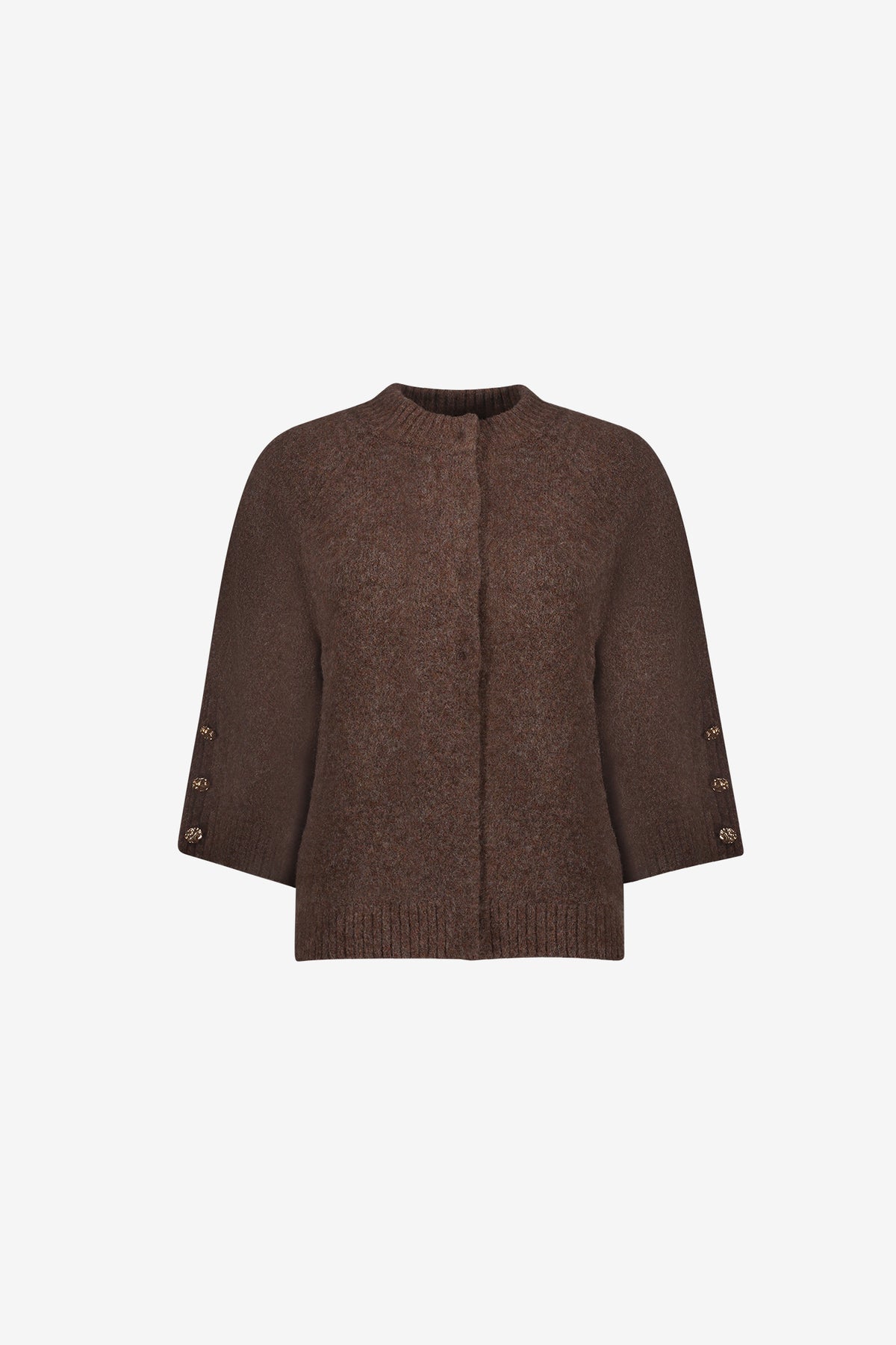 Geisha Damen Strickjacke mit 3/4-Ärmeln und goldfarbenen Knöpfen