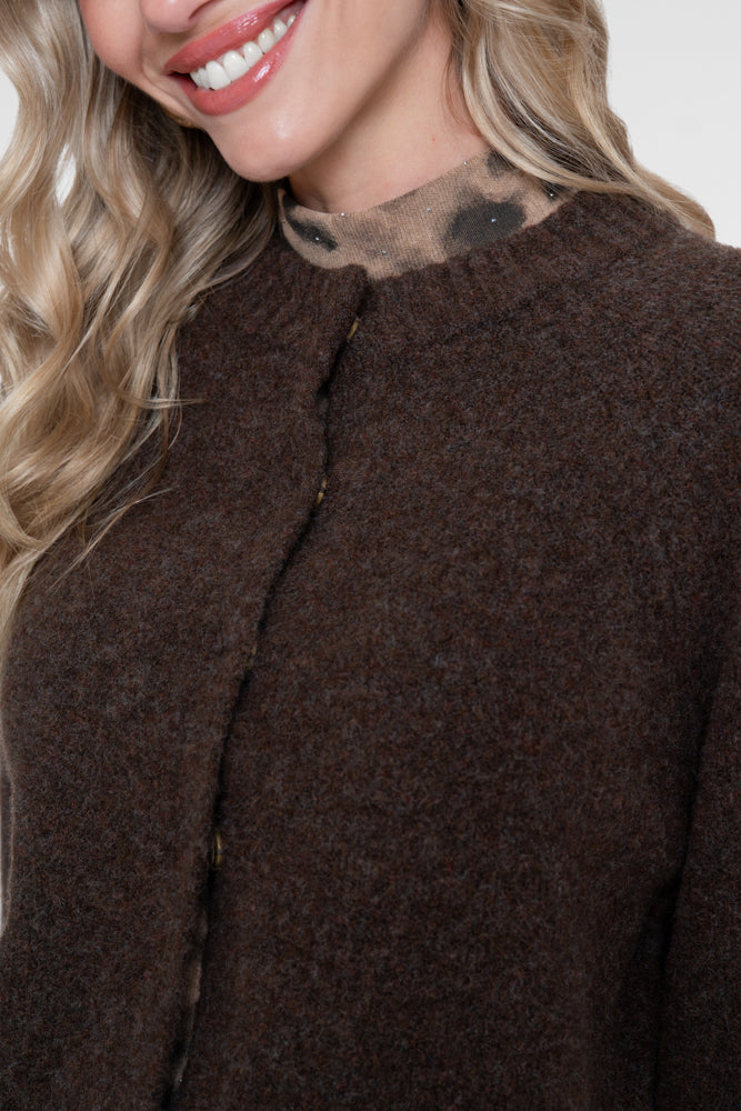 Geisha Damen Strickjacke mit 3/4-Ärmeln und goldfarbenen Knöpfen