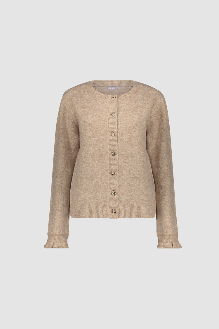 Geisha Damen Strickjacke mit goldfarbenen Zierknöpfen