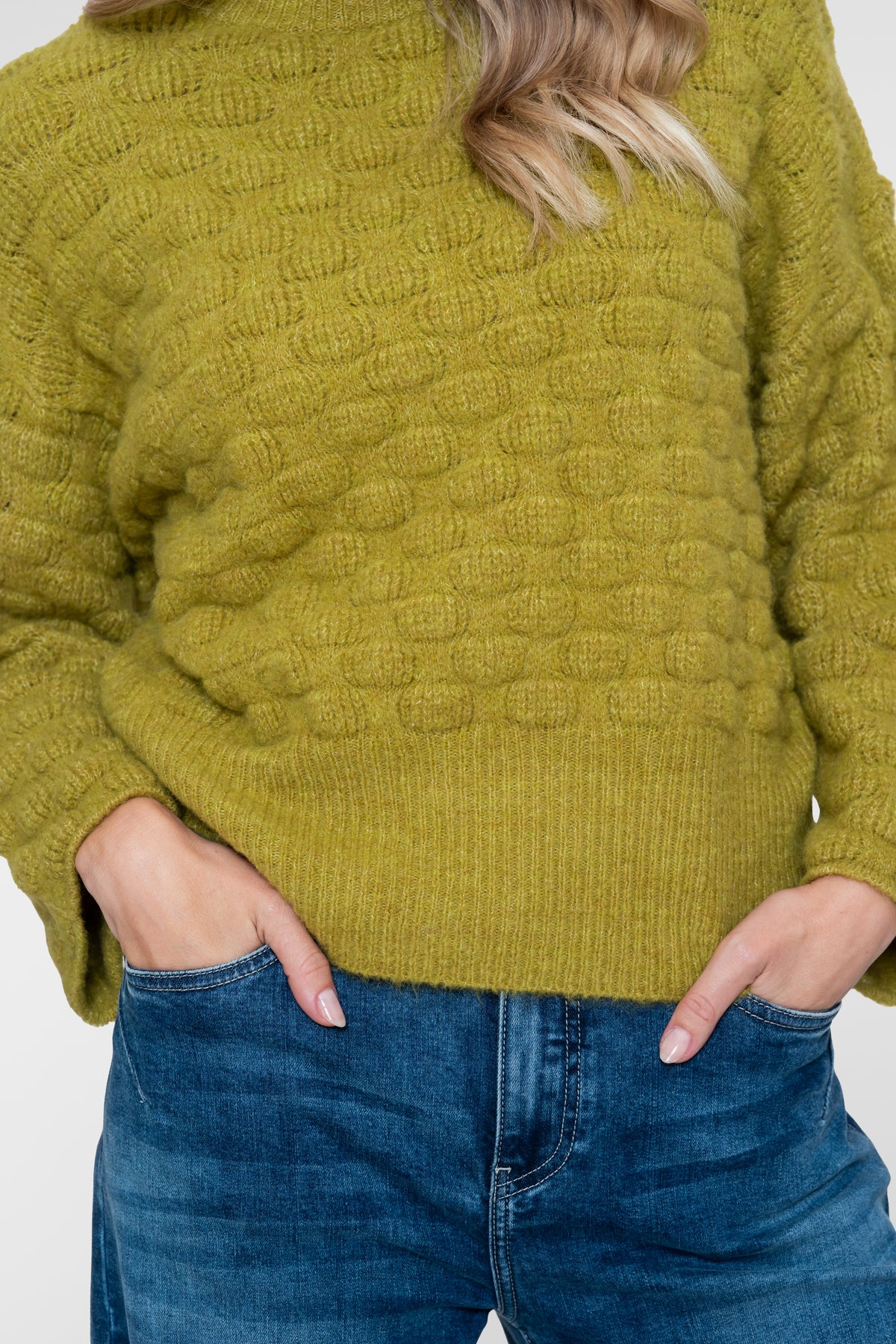 Geisha Damen Strickpullover mit gewelltem Ajourmuster