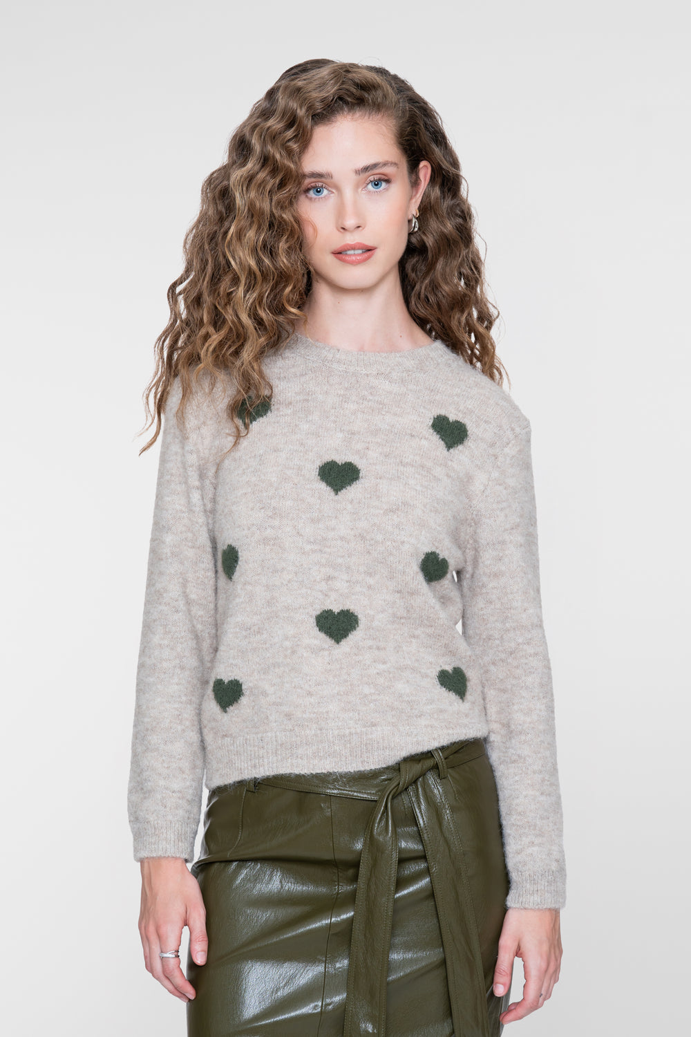 Geisha Damen Pullover mit Herzmotiv und Rundhalsausschnitt
