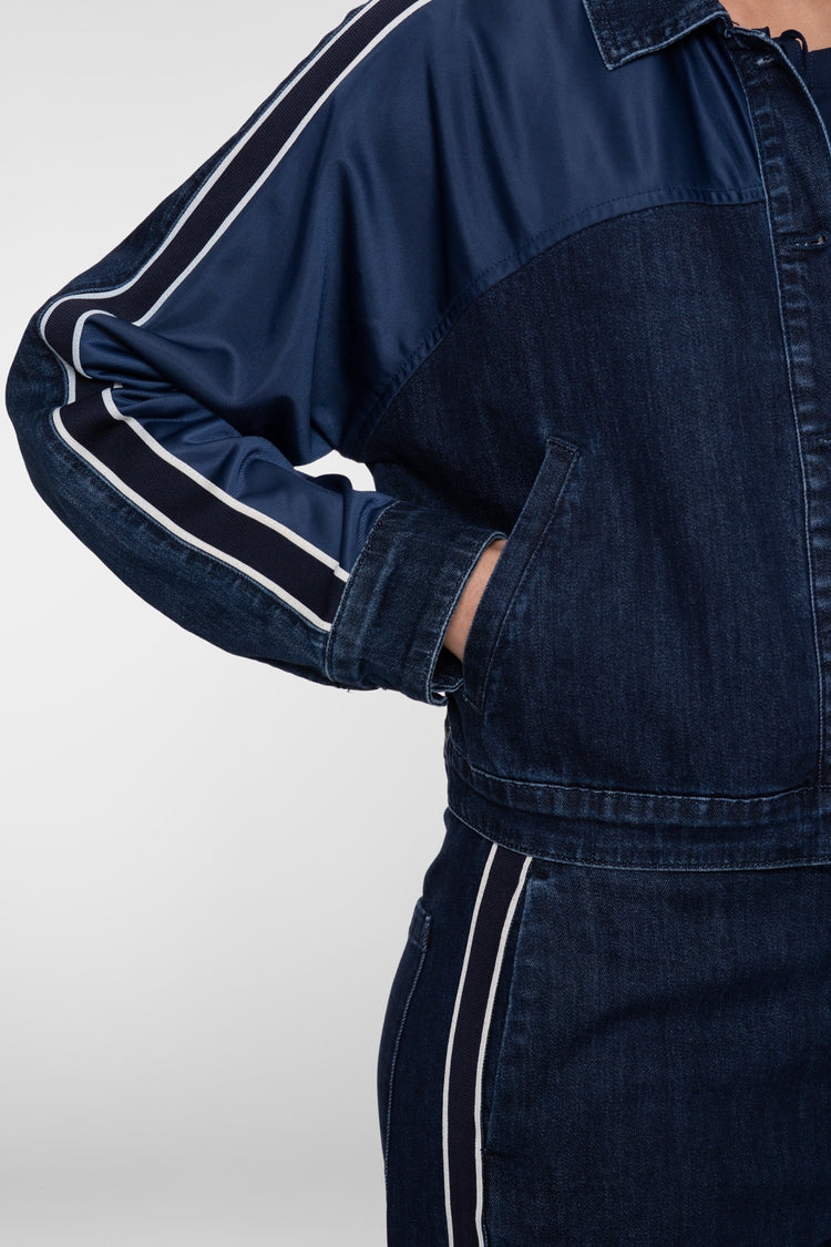 Geisha Jeansjacke mit sportlichen Streifen