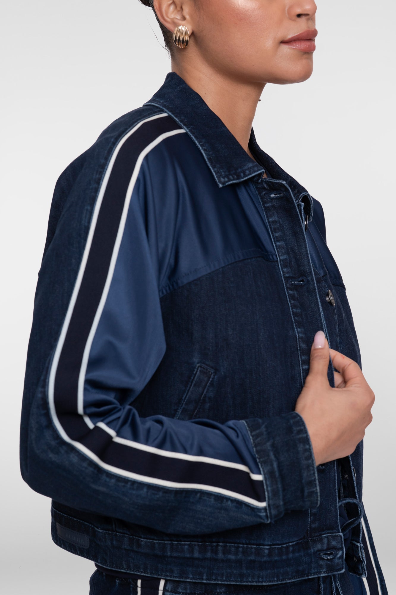 Geisha Jeansjacke mit sportlichen Streifen
