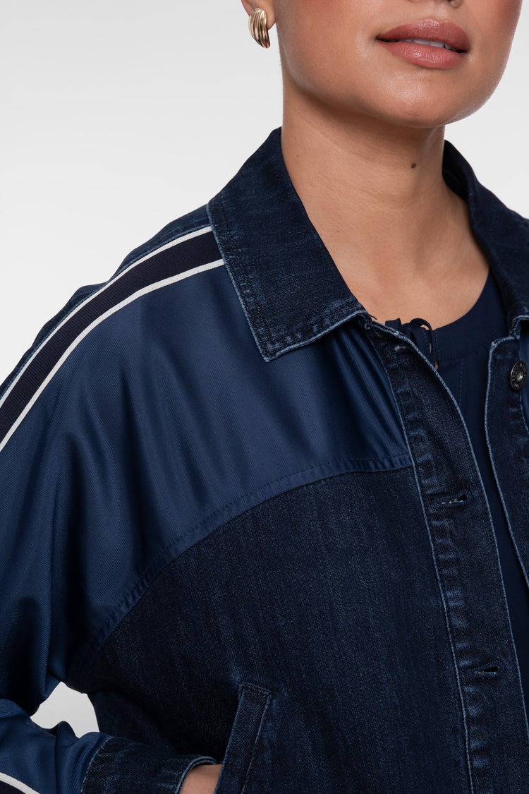 Geisha Jeansjacke mit sportlichen Streifen