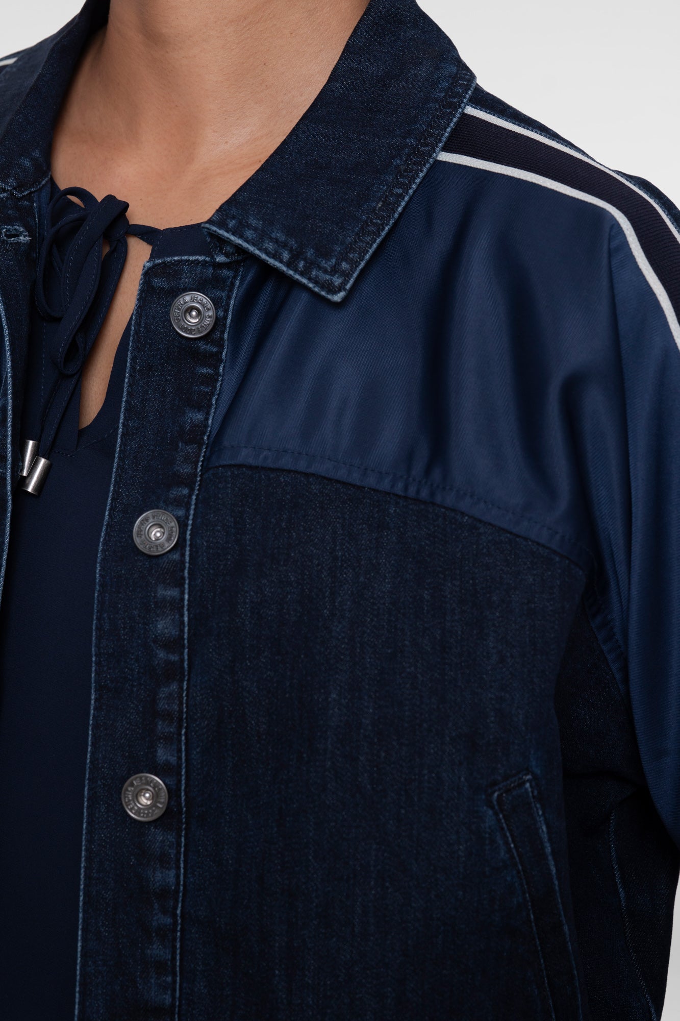 Geisha Jeansjacke mit sportlichen Streifen