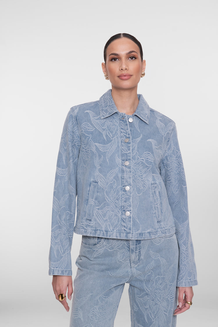 Geisha Jacke mit Jacquard und Blumenmuster