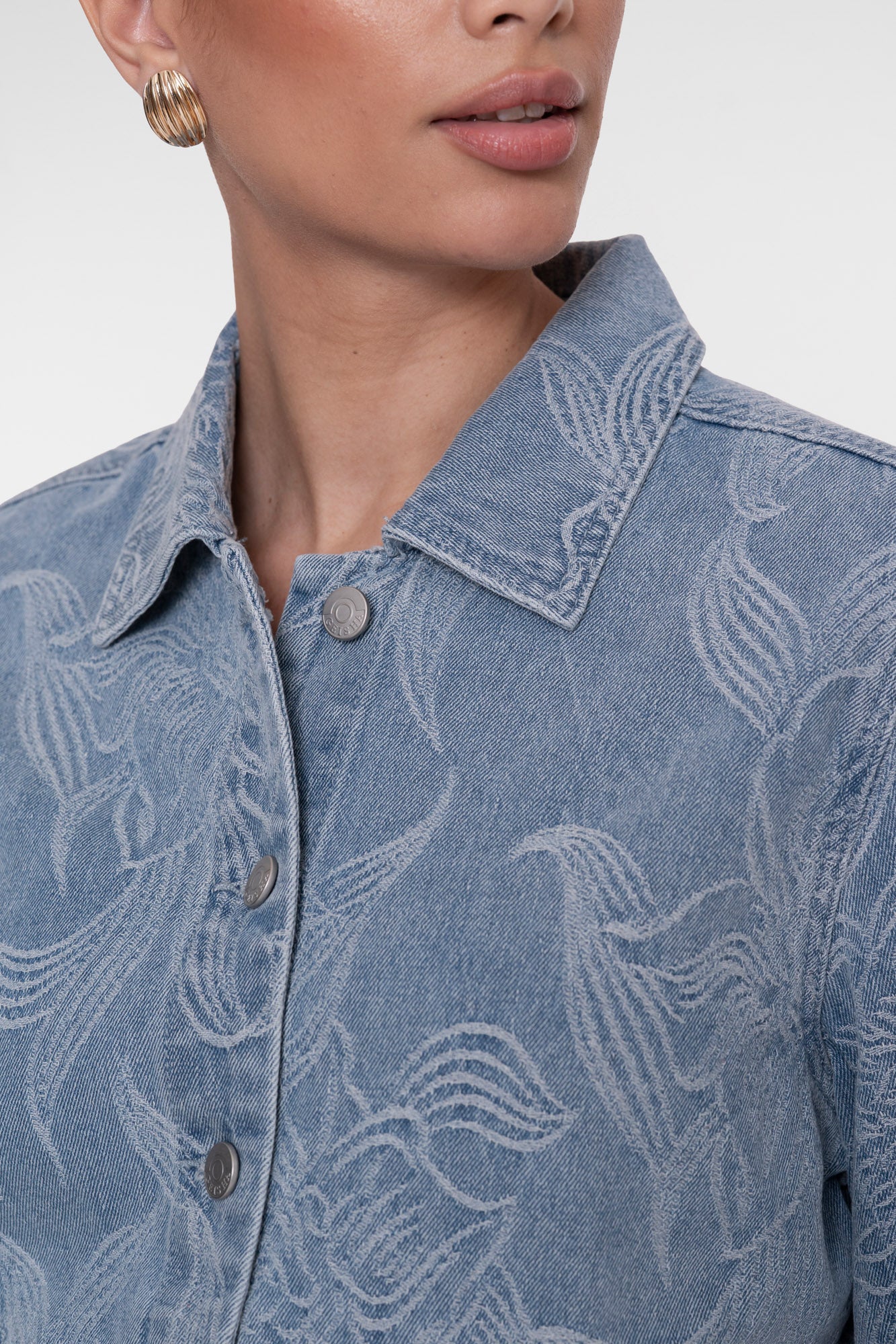 Geisha Jacke mit Jacquard und Blumenmuster