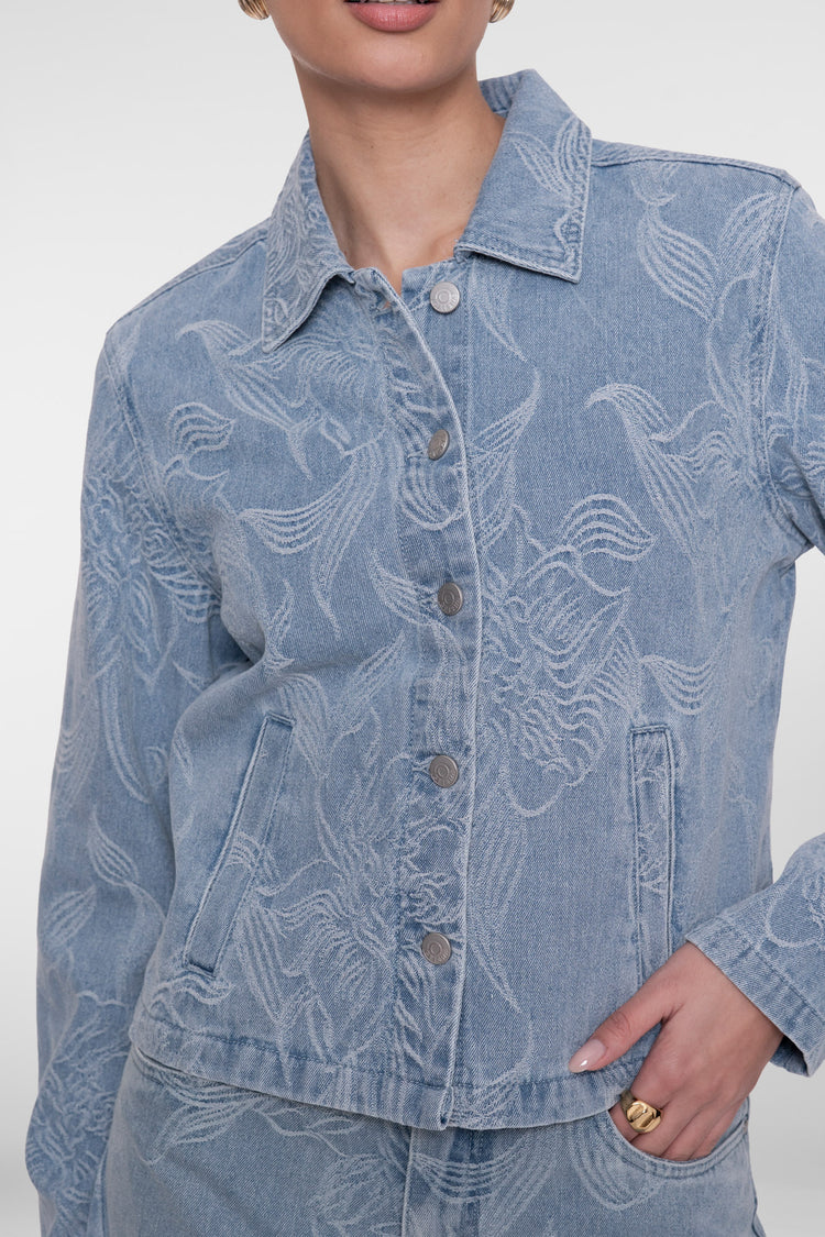 Geisha Jacke mit Jacquard und Blumenmuster