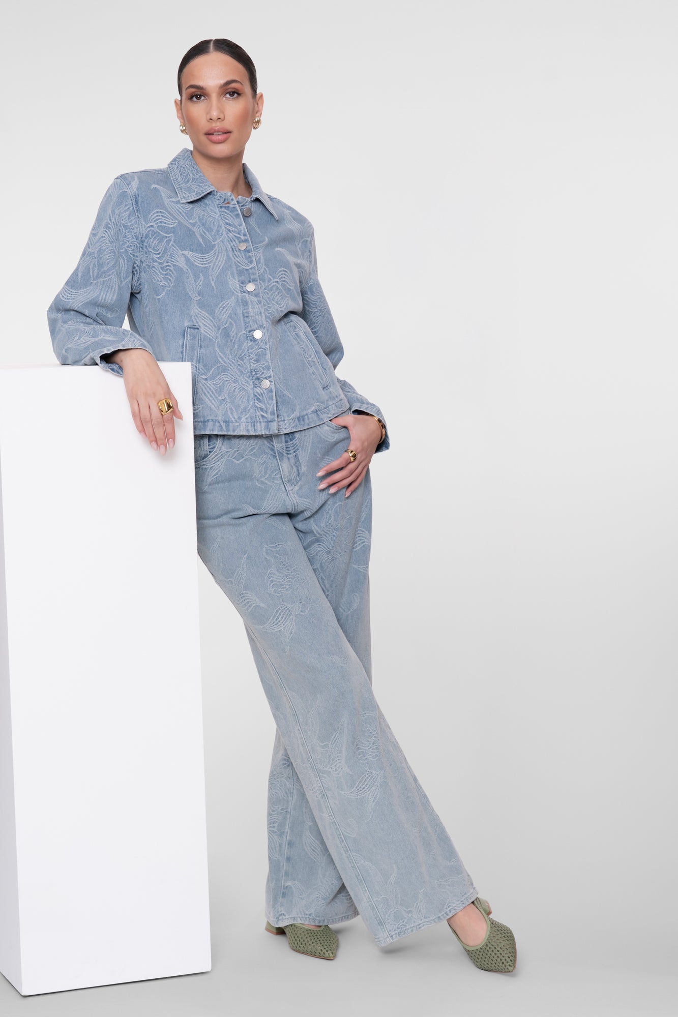 Geisha Jacke mit Jacquard und Blumenmuster