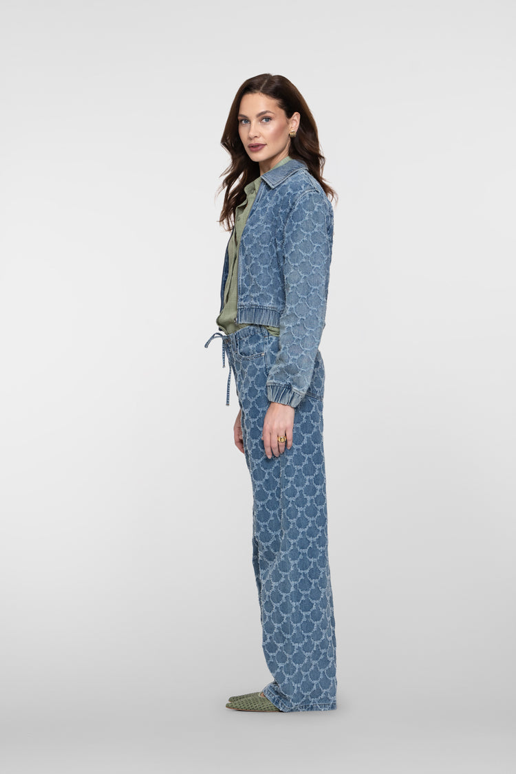 Geisha Jeansjacke mit Jacquardmuster