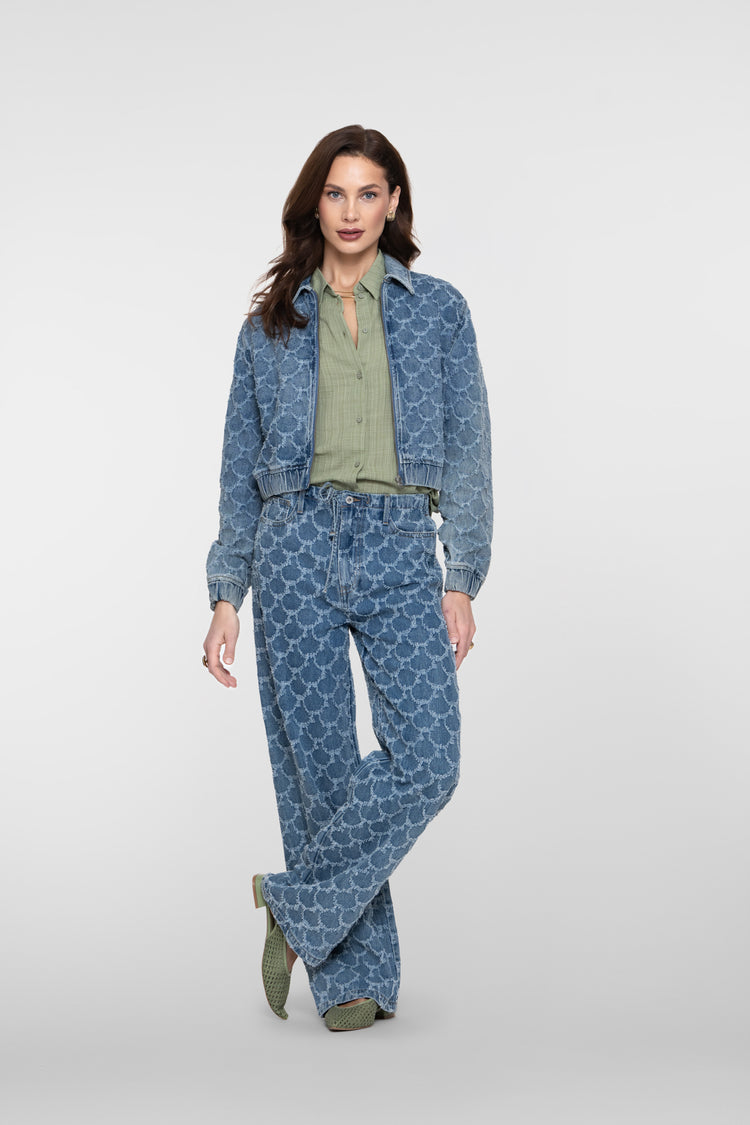 Geisha spijkerstof jacquard jasje