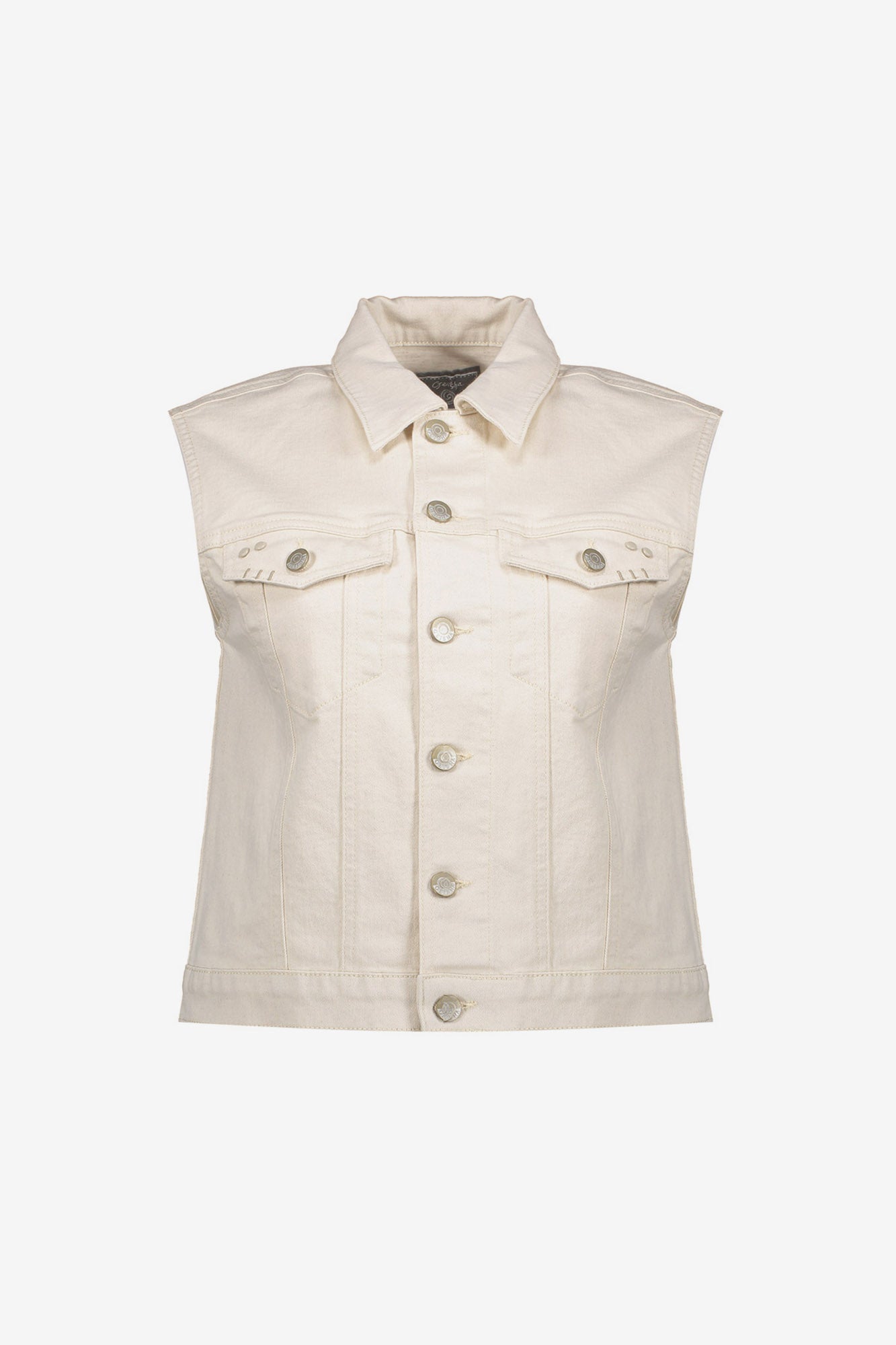 Geisha Denim-Weste mit Leinenmix