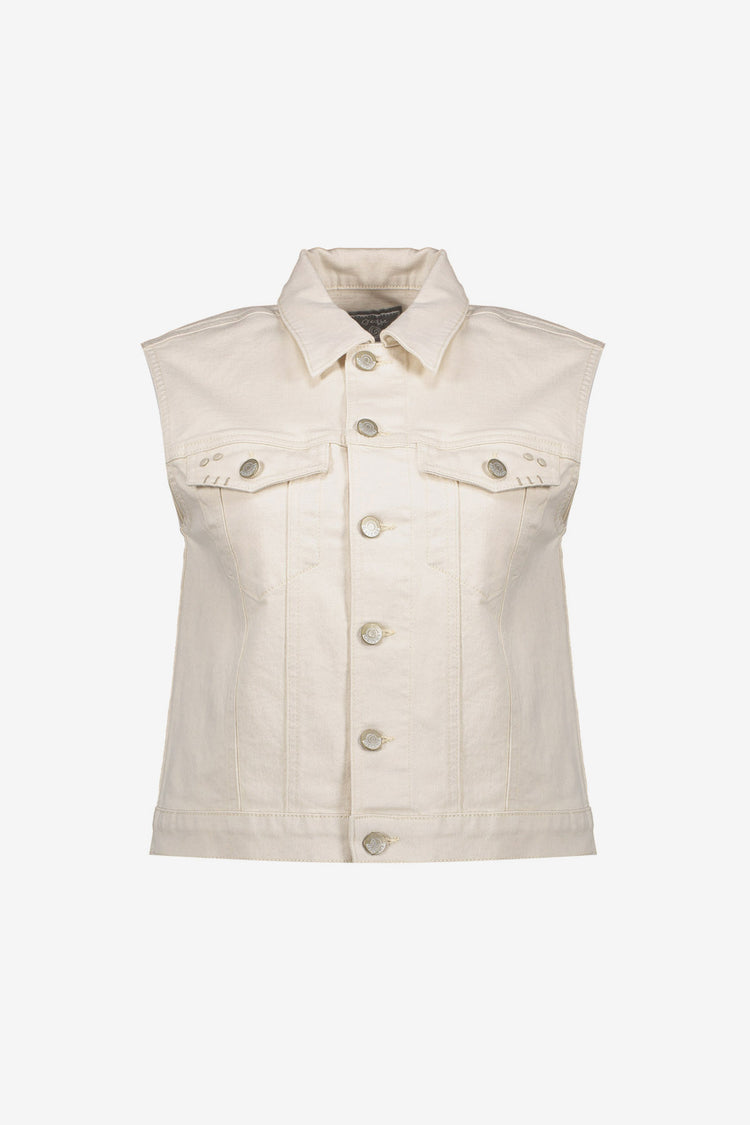 Geisha Denim-Weste mit Leinenmix
