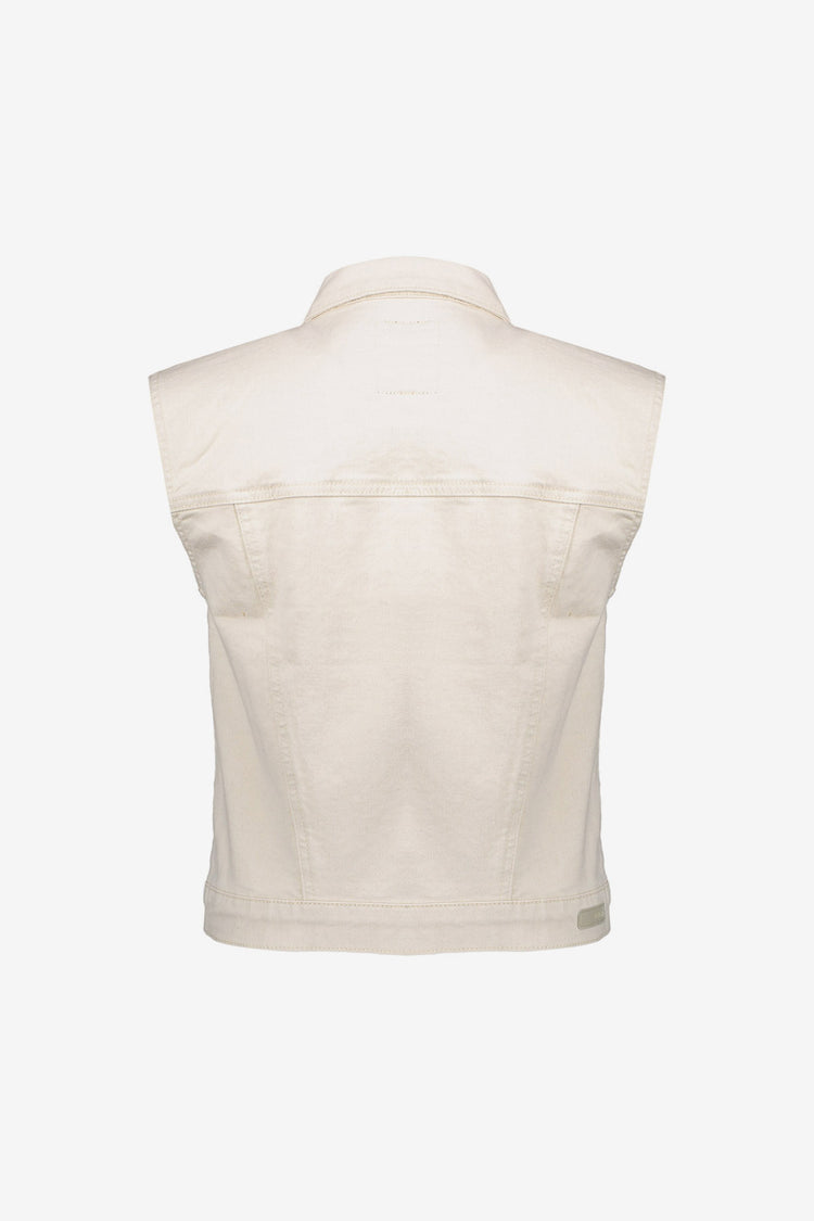 Geisha Denim-Weste mit Leinenmix