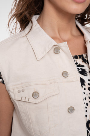 Geisha Denim-Weste mit Leinenmix