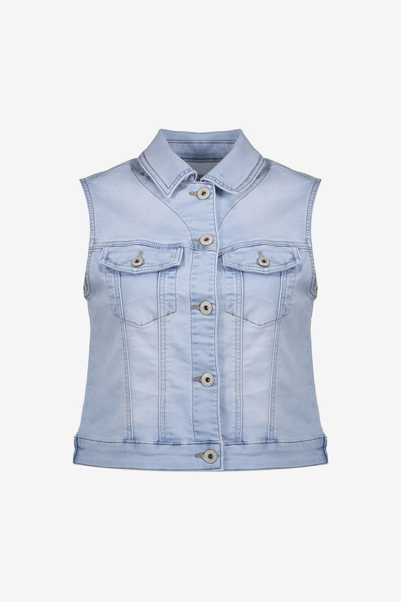 Geisha Ärmellose Denimweste mit Knöpfen