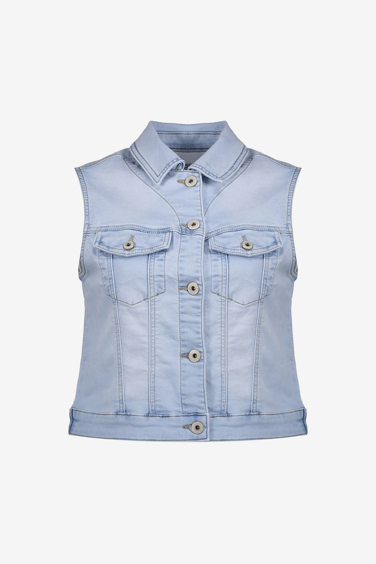 Geisha Ärmellose Denimweste mit Knöpfen