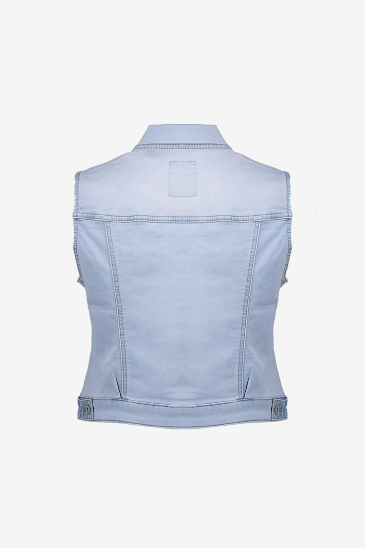 Geisha Ärmellose Denimweste mit Knöpfen