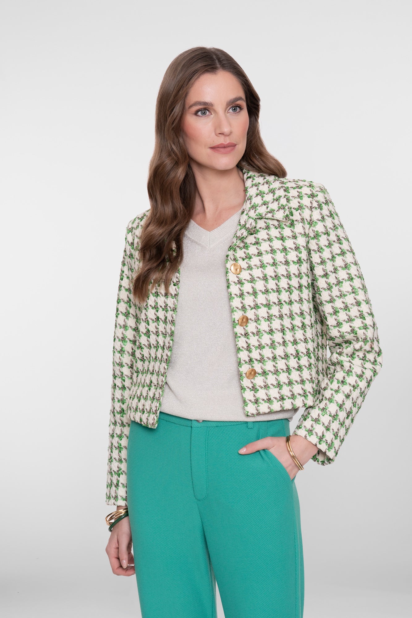 Geisha Tweedjacke mit goldenen Knöpfen