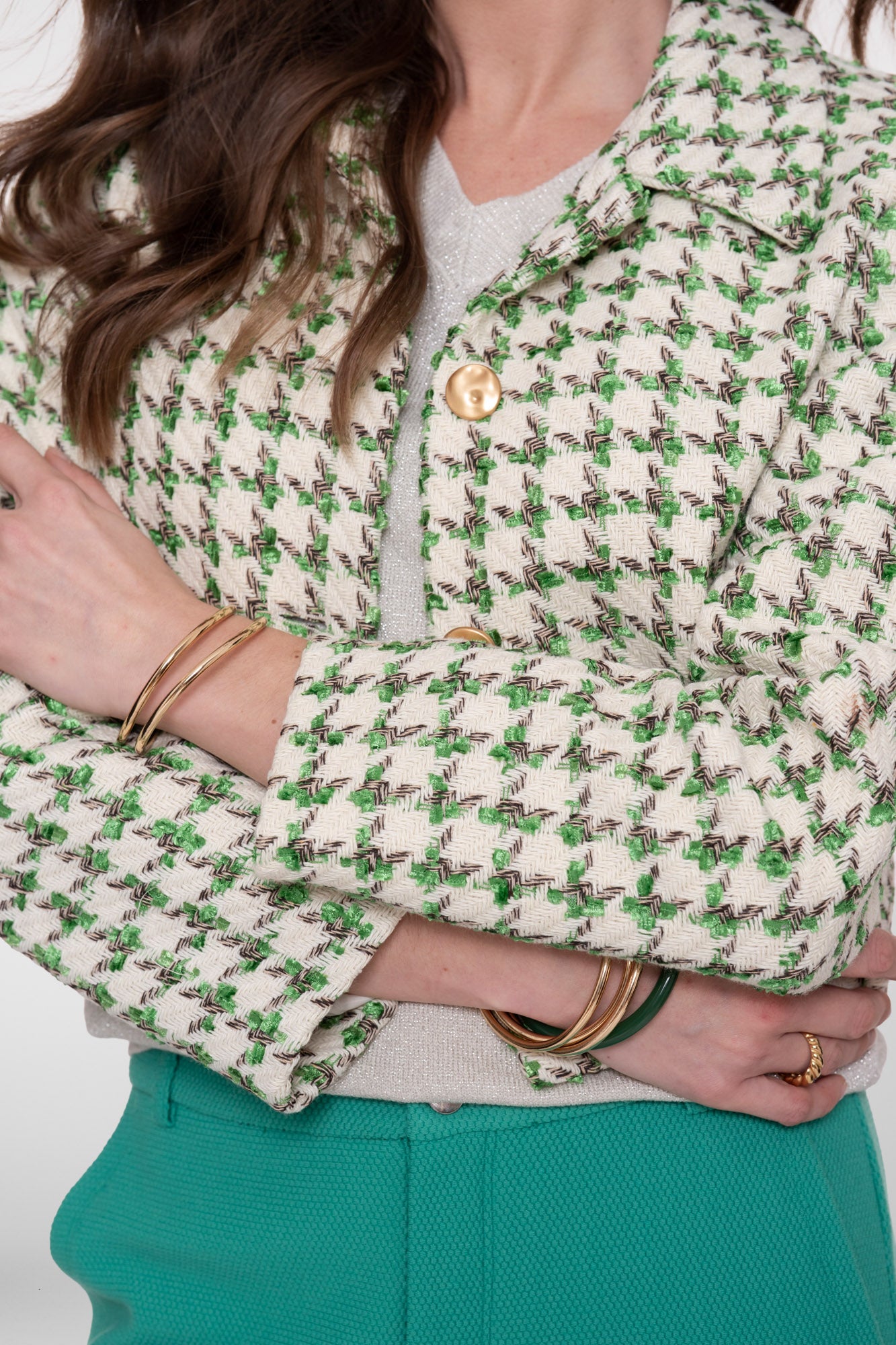 Geisha Tweedjacke mit goldenen Knöpfen