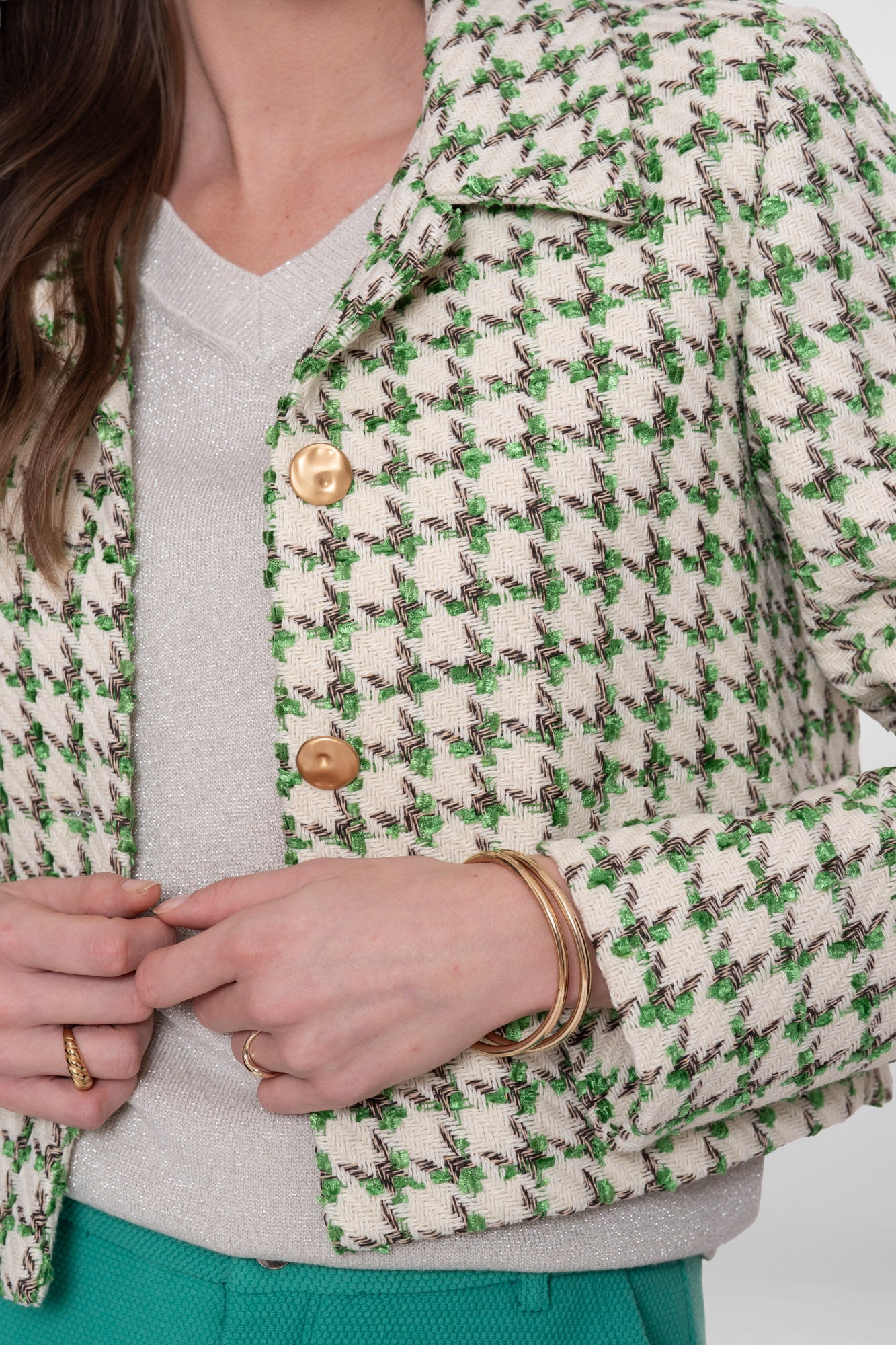 Geisha Tweedjacke mit goldenen Knöpfen