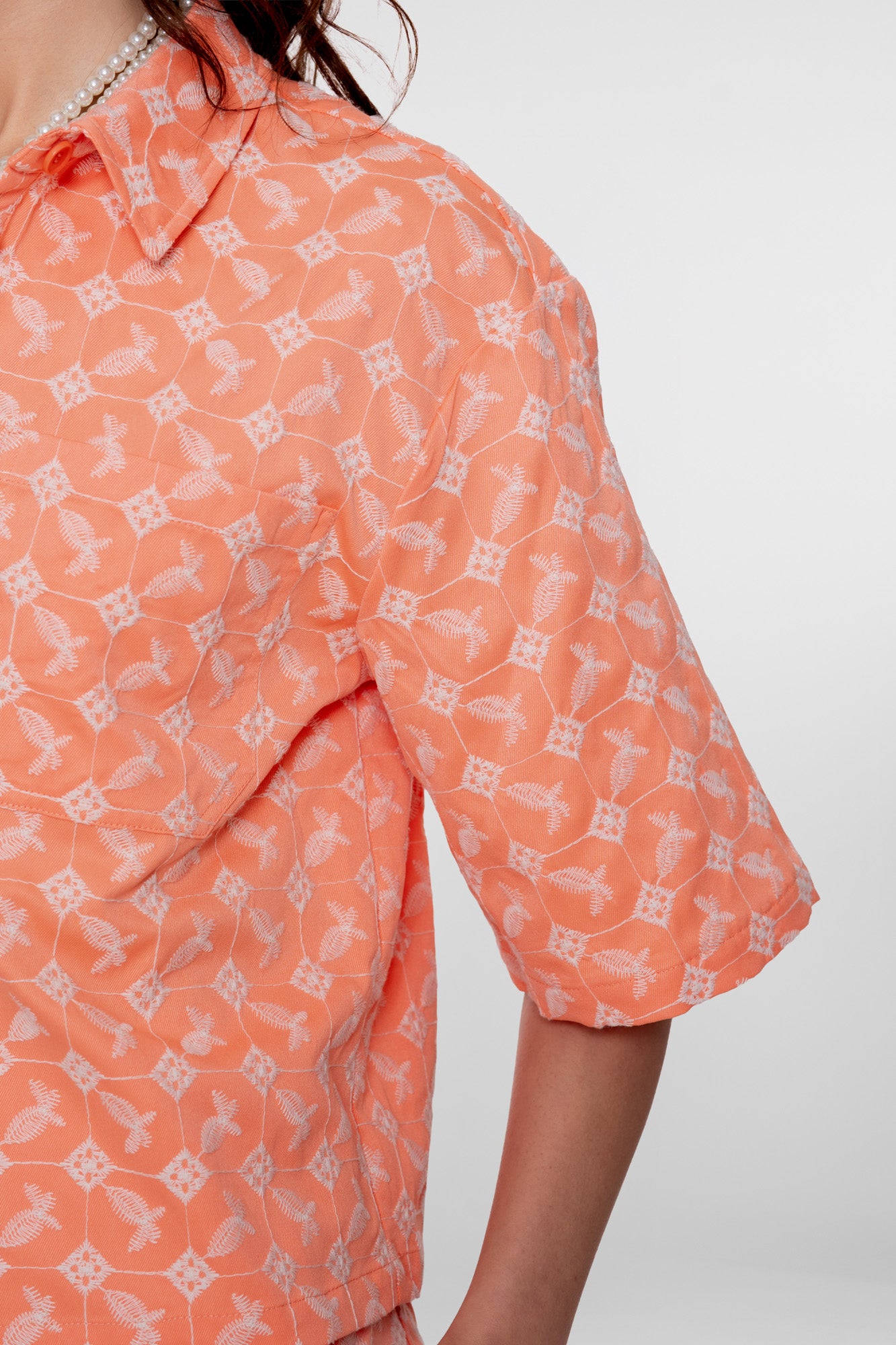 Geisha Stickerei-Bluse Co-Ord