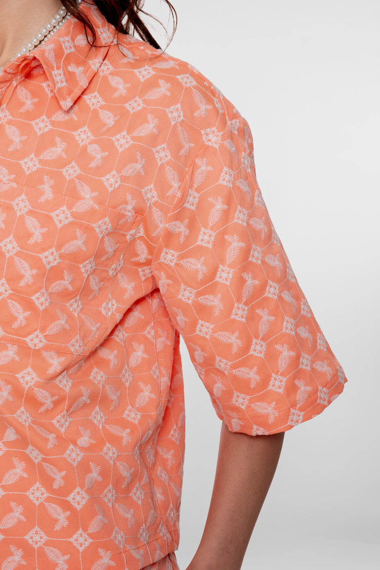 Geisha Stickerei-Bluse Co-Ord