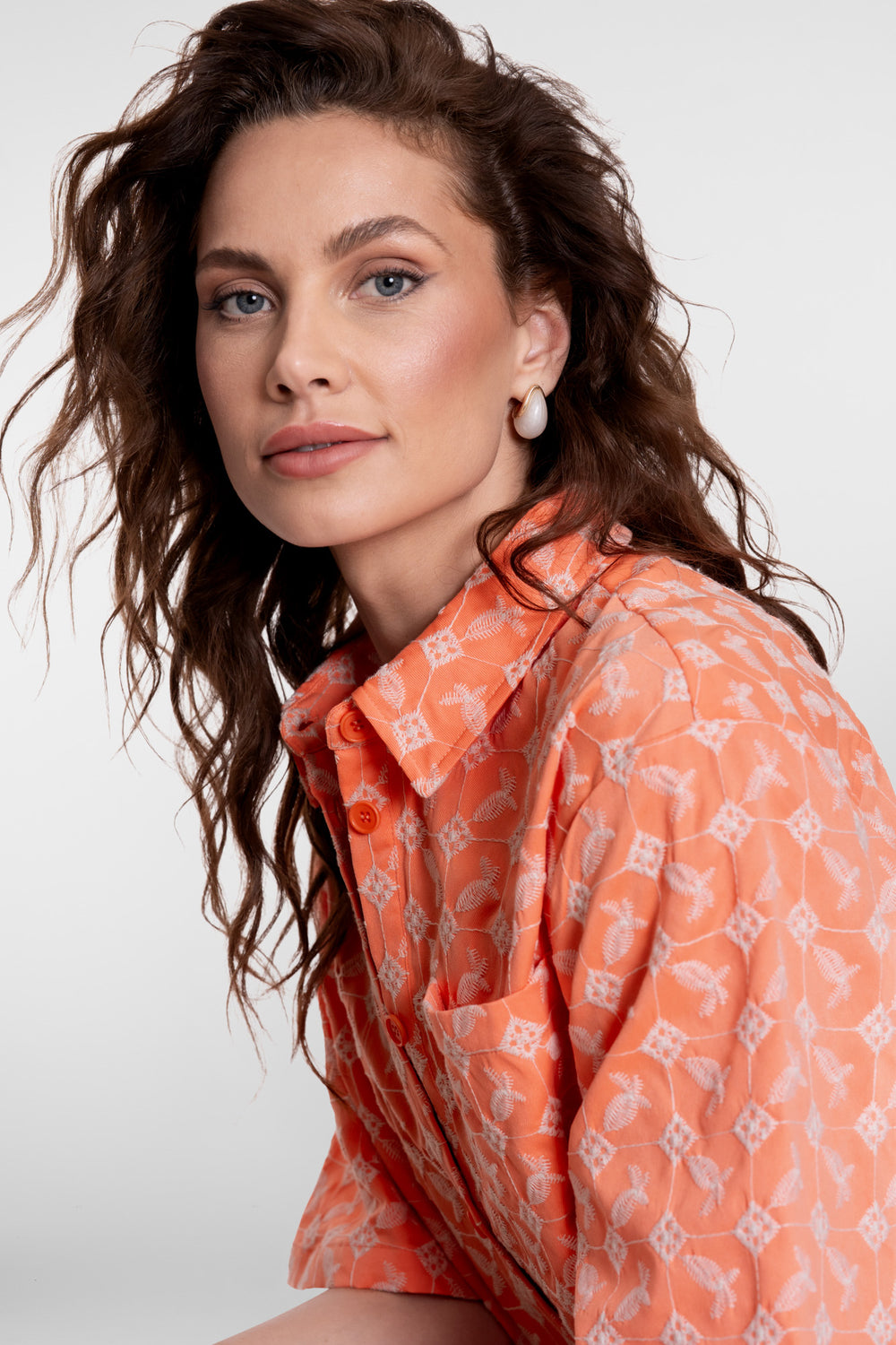 Geisha Stickerei-Bluse Co-Ord