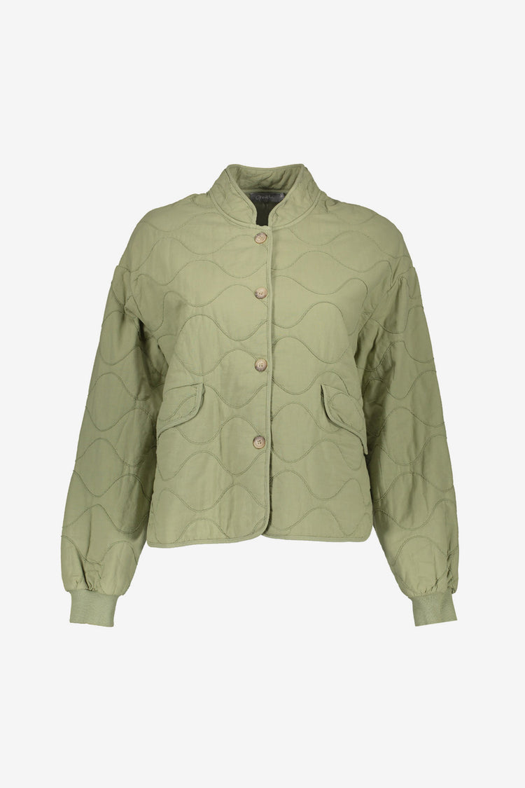 Geisha gesteppte Jacke mit Wellenmuster