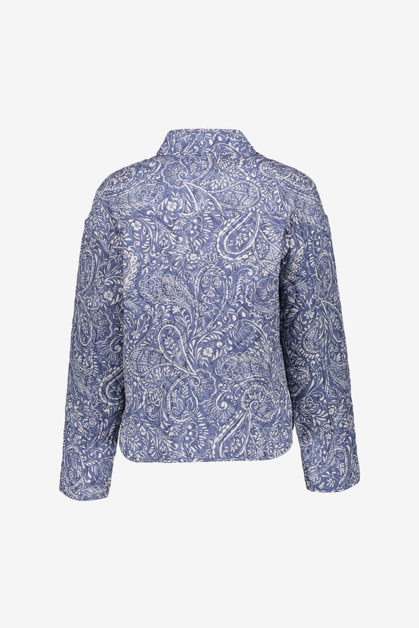 Geishablaue gestärkte Jacke mit Paisleymuster
