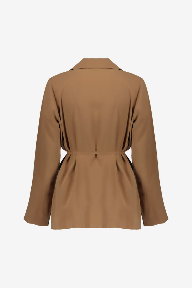 Geisha-Blazer mit Gürtel und Reverskragen