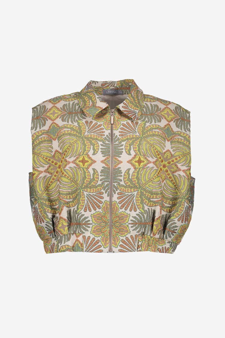 Geisha Ärmellose Jacke mit Naturprint