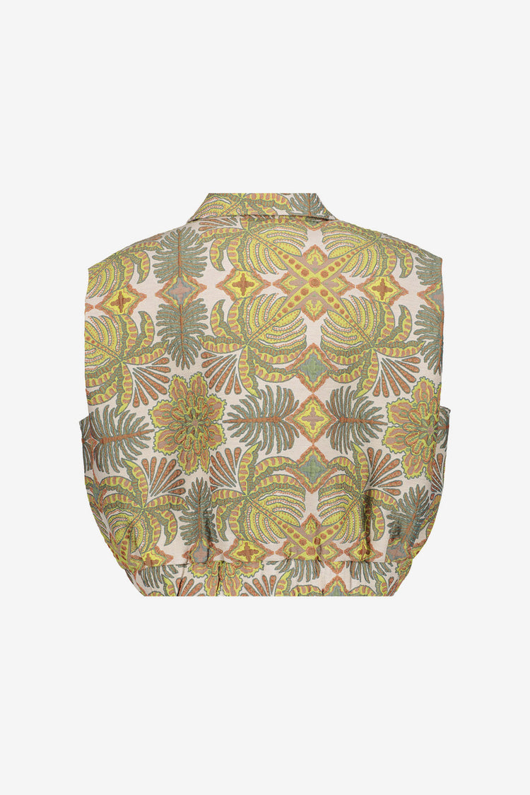 Geisha Ärmellose Jacke mit Naturprint
