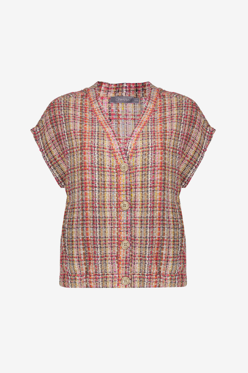 Geisha Tweed-Weste mit farbiger Struktur und Lurex