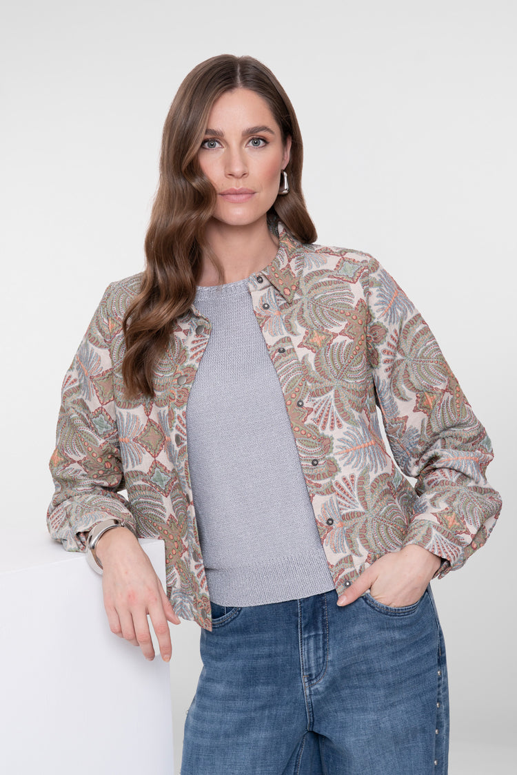 Geisha Jacke mit botanischem Print