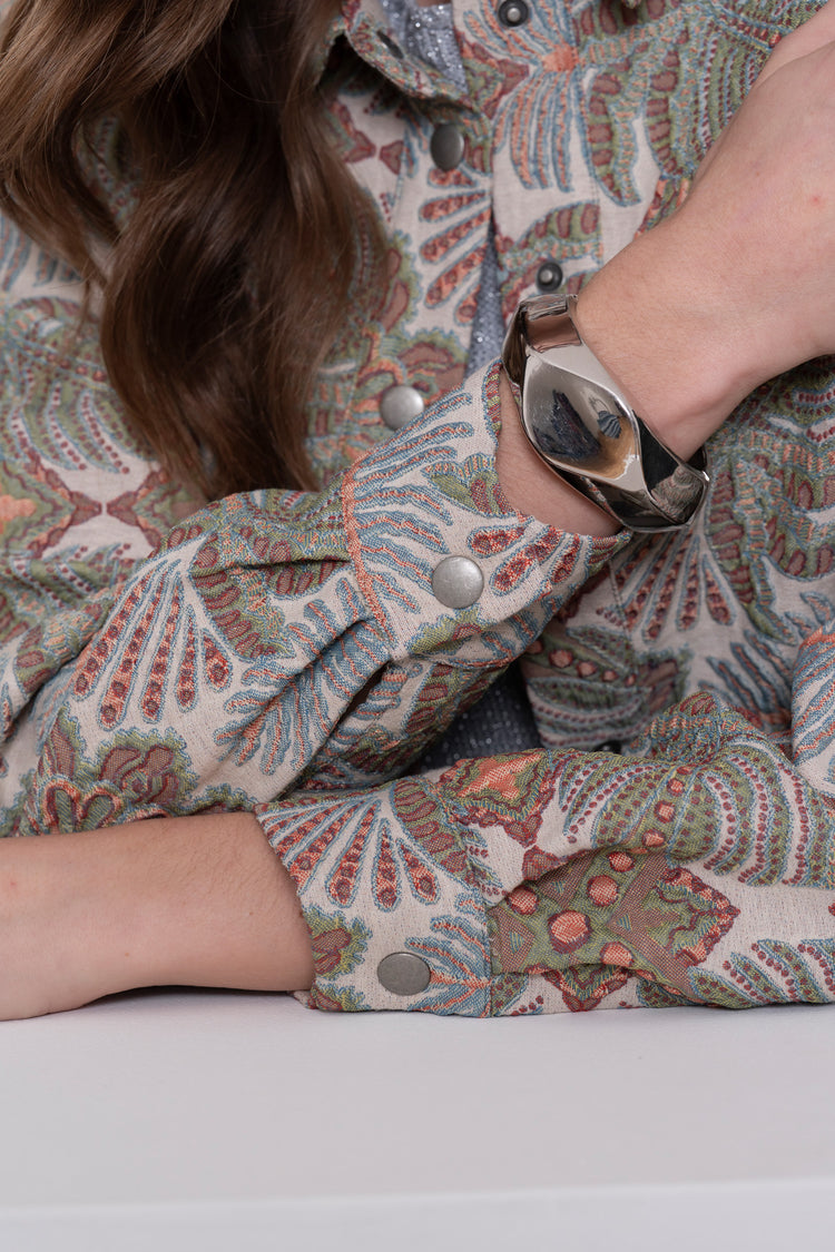 Geisha Jacke mit botanischem Print